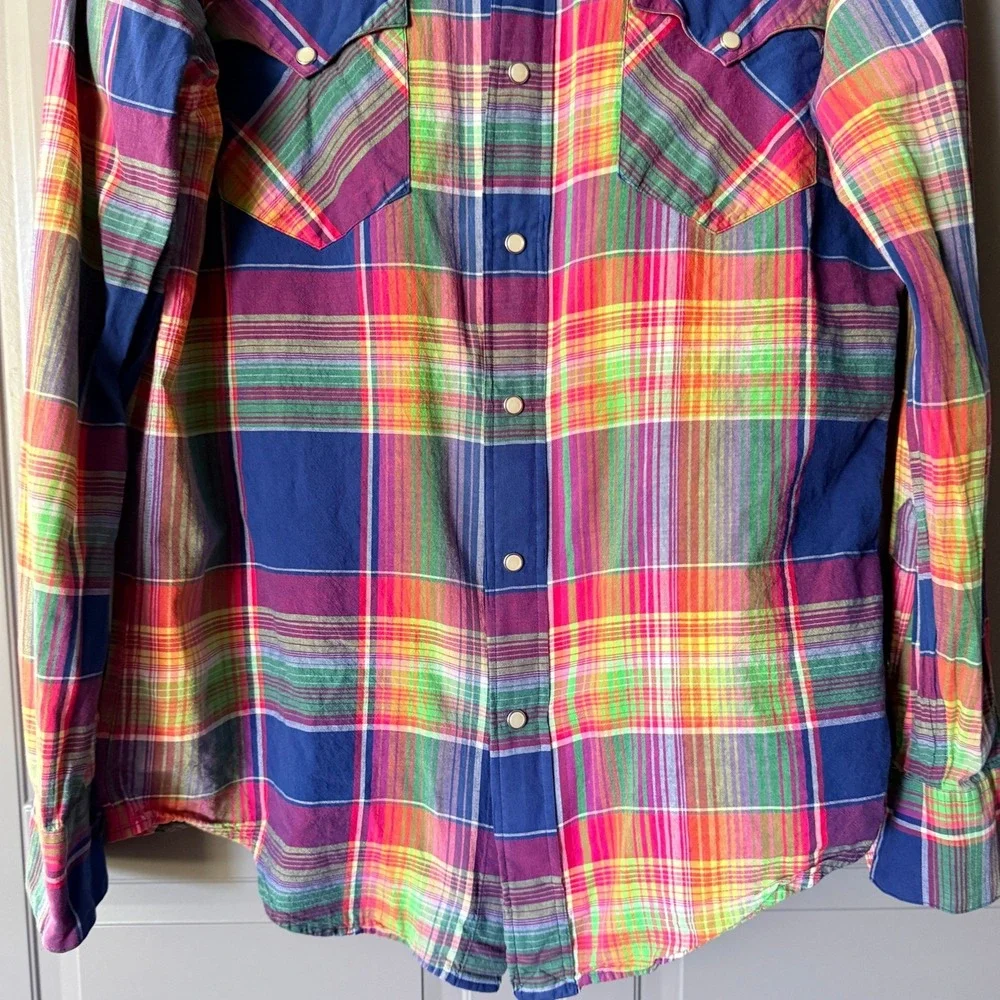 Polo Ralph Lauren Men's Western Classic Plaid Snap Button LS Shirt, Multi, M